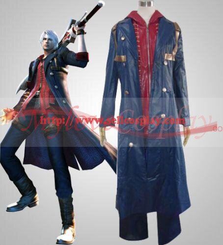 Devil May Cry 4 Nero Halloween Cosplay Costume blue