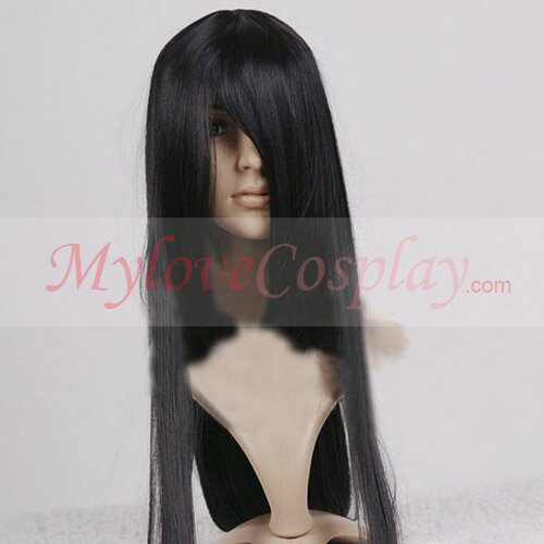 Cheap Black Long Wig Straight Cosplay Wigs Akiyama Mio COS-041-C
