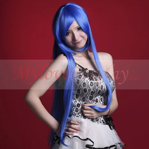 Cheap Cosplay Wigs Long Wig Straight Athena Blue COS-038-H