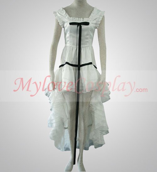 Chobits Chi Prom Dress Cosplay Costumes White Casual Dresses