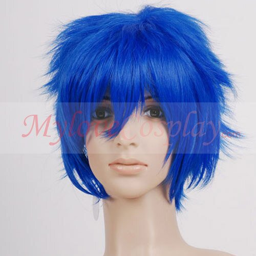 Short dark blue vocaloid kaito cosplay wig